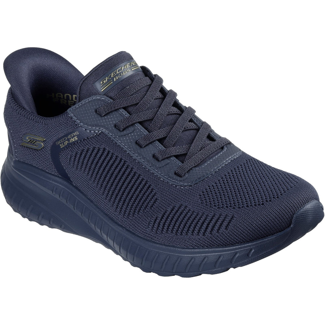 Women's Wide Fit Skechers Slip-ins 117497 Waves Bobs Sport Squad Trainers in Black - Image 10