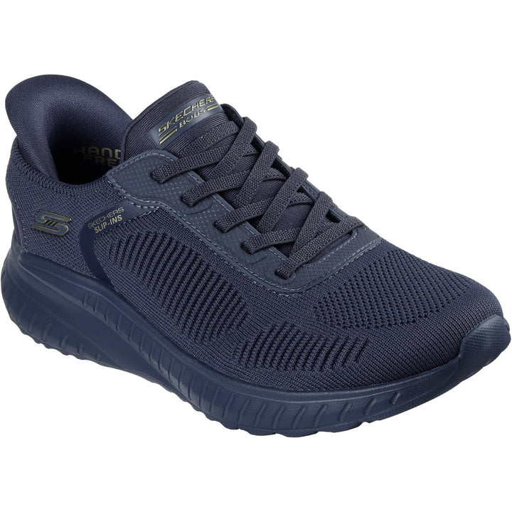 Women's Wide Fit Skechers Slip-ins 117497 Waves Bobs Sport Squad Trainers in Black - Image 1