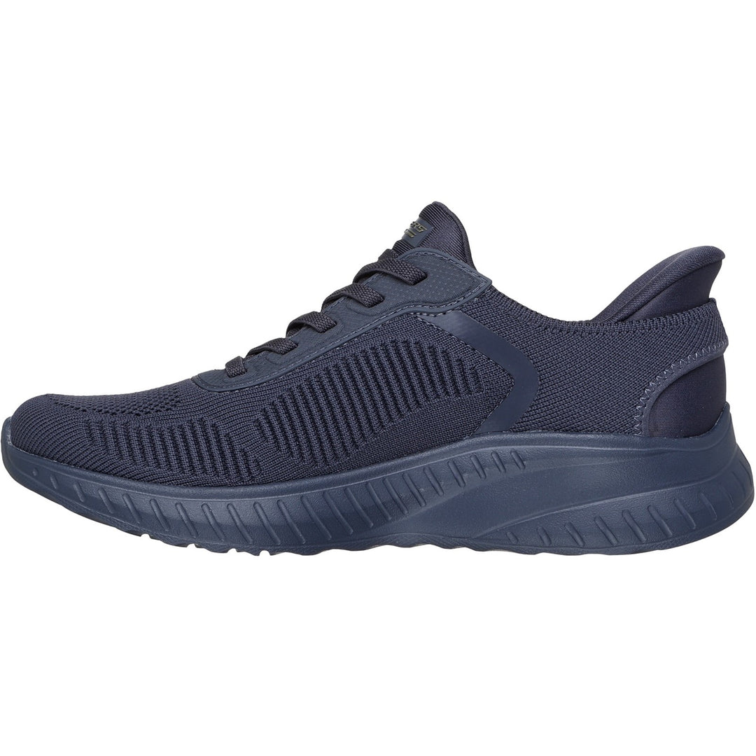 Women's Wide Fit Skechers Slip-ins 117497 Waves Bobs Sport Squad Trainers in Black - Image 11