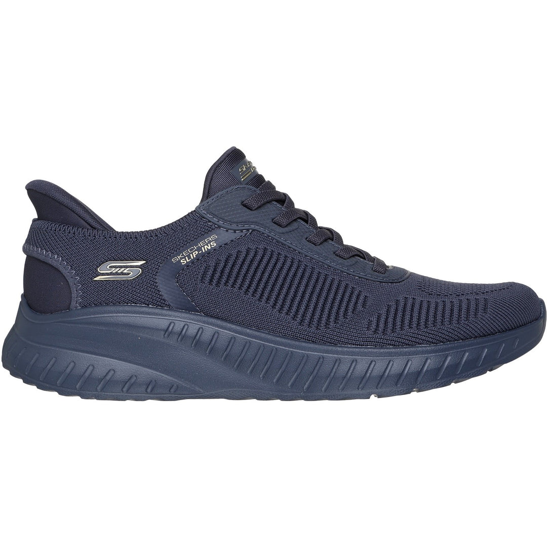 Women's Wide Fit Skechers Slip-ins 117497 Waves Bobs Sport Squad Trainers in Black - Image 9