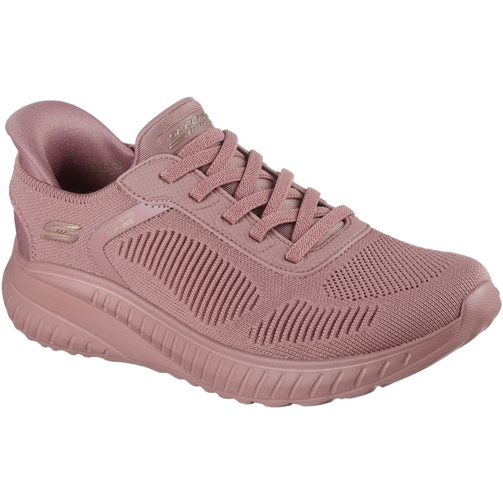 Women's Wide Fit Skechers Slip-ins 117497 Waves Bobs Sport Squad Trainers in Black - Image 1