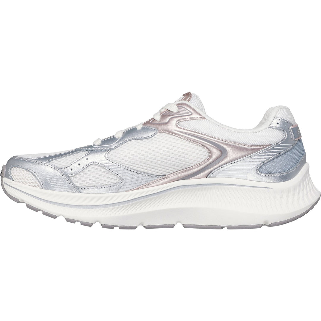 Women's Wide Fit Skechers 128633 Go Run Consistent 2.0 Volt Trainers in White/Silver/Black - Image 10