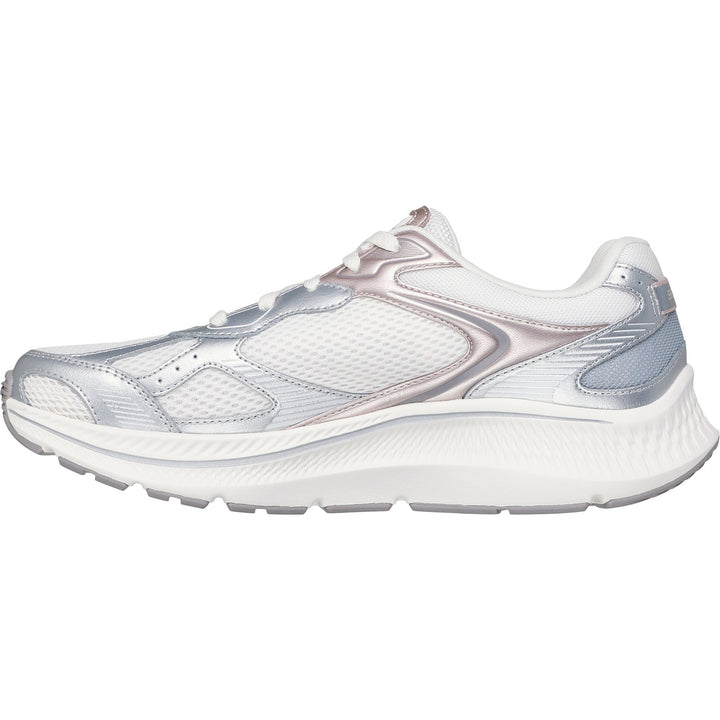 Women's Wide Fit Skechers 128633 Go Run Consistent 2.0 Volt Trainers in White/Silver/Black - Image 1