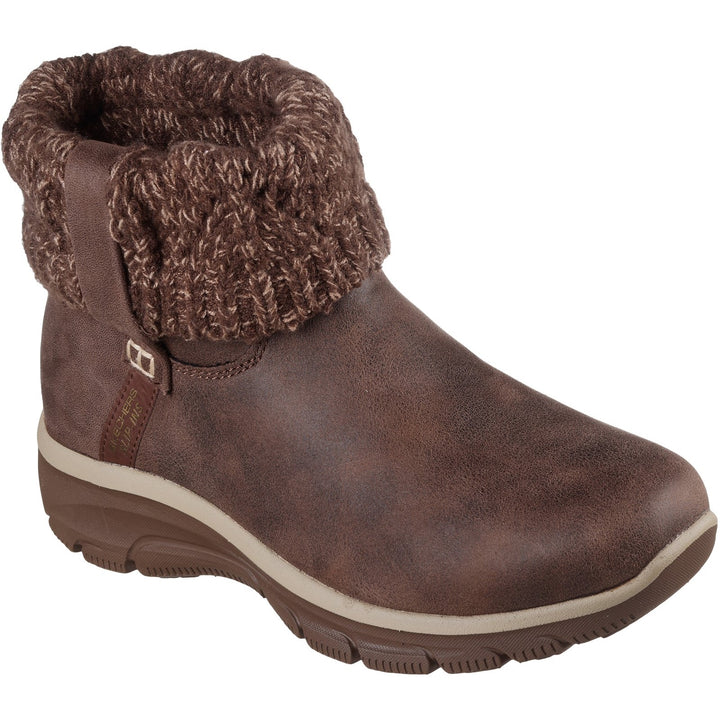 Women's Wide Fit Skechers 168033 Slip-ins Easy Going Cozy Weather 2 Boots in Black - Image 1