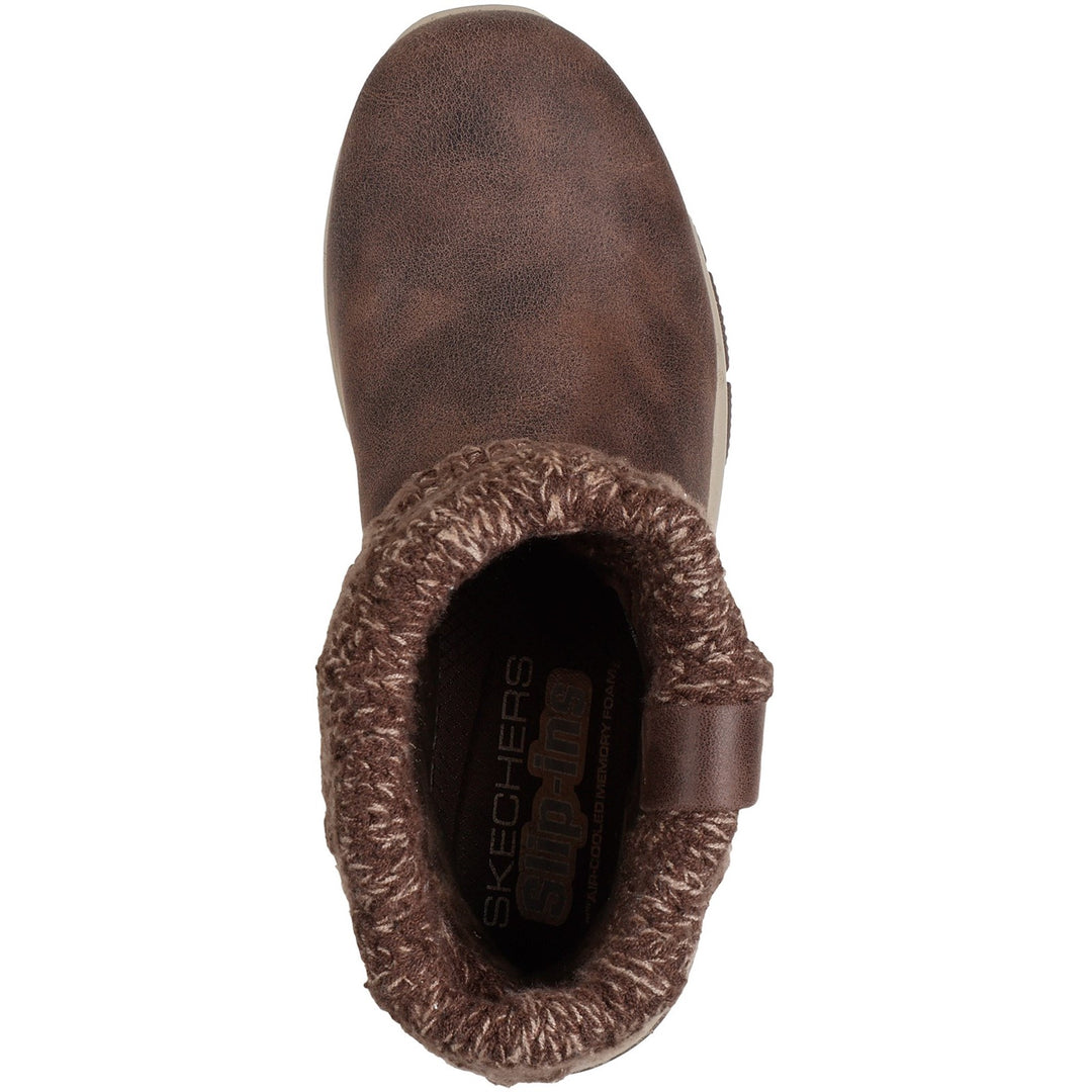 Women's Wide Fit Skechers 168033 Slip-ins Easy Going Cozy Weather 2 Boots in Black - Image 10