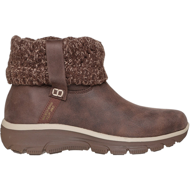 Women's Wide Fit Skechers 168033 Slip-ins Easy Going Cozy Weather 2 Boots in Black - Image 1