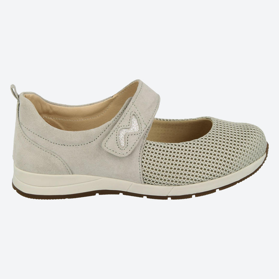 Womens Wide Fit DB Hawaii Canvas Shoes in Sky Blue Suede / Mesh - Image 9