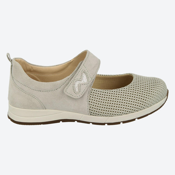 Womens Wide Fit DB Hawaii Canvas Shoes in Sky Blue Suede / Mesh - Image 1