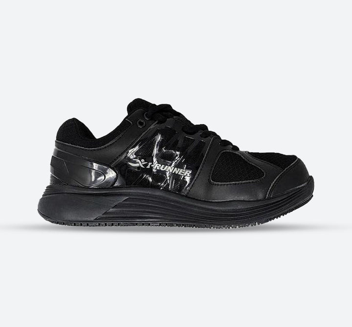 Mens Wide Fit I-Runner Pro Mesh Walking Trainers in Black - Image 1