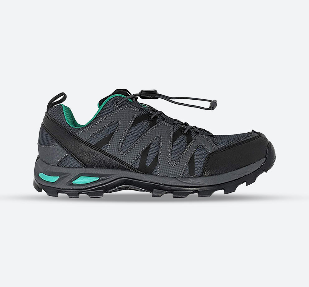 Womens Wide Fit I-Runners Explorer Hiking Trainers in Grey/Teal - Image 1