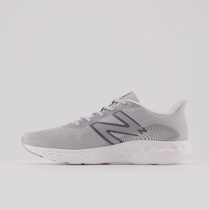 Women's Wide Fit New Balance M411LG3 Walking and Running Trainers - Grey/White in Grey/White - Image 1