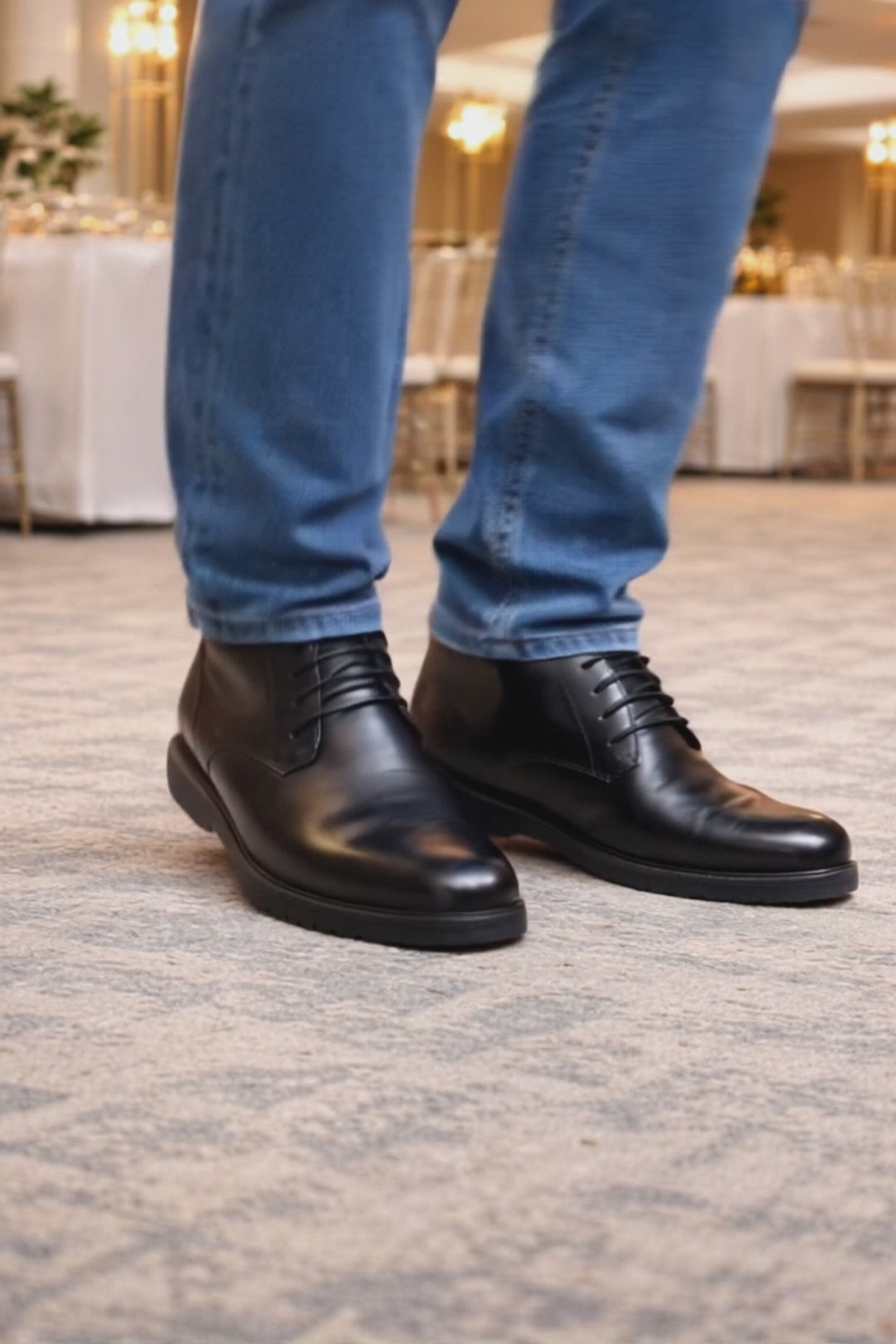 Men's Wide Fit Tredd Well William 22757 Leather Dress Boots - Black in Black - Image 9