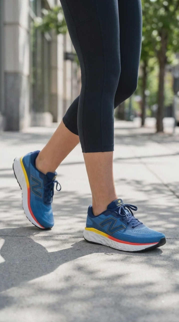 Women's Wide Fit New Balance MEVOZLH4 Walking Trainers - Fresh Foam in Blue/White - Image 3