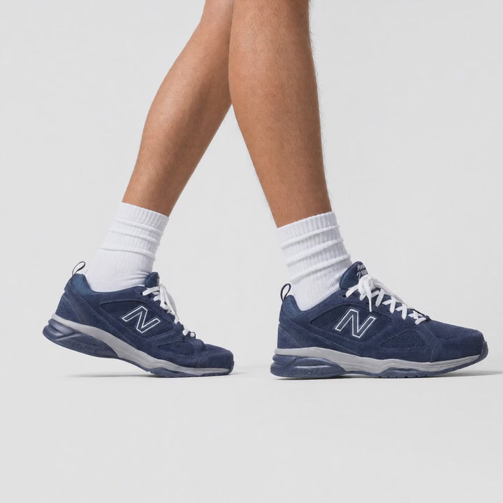 Mens New Balance Wide Fit MX624NV4 Navy Trainers - By Wide Fit Shoes ABZORB in Navy - Image 1