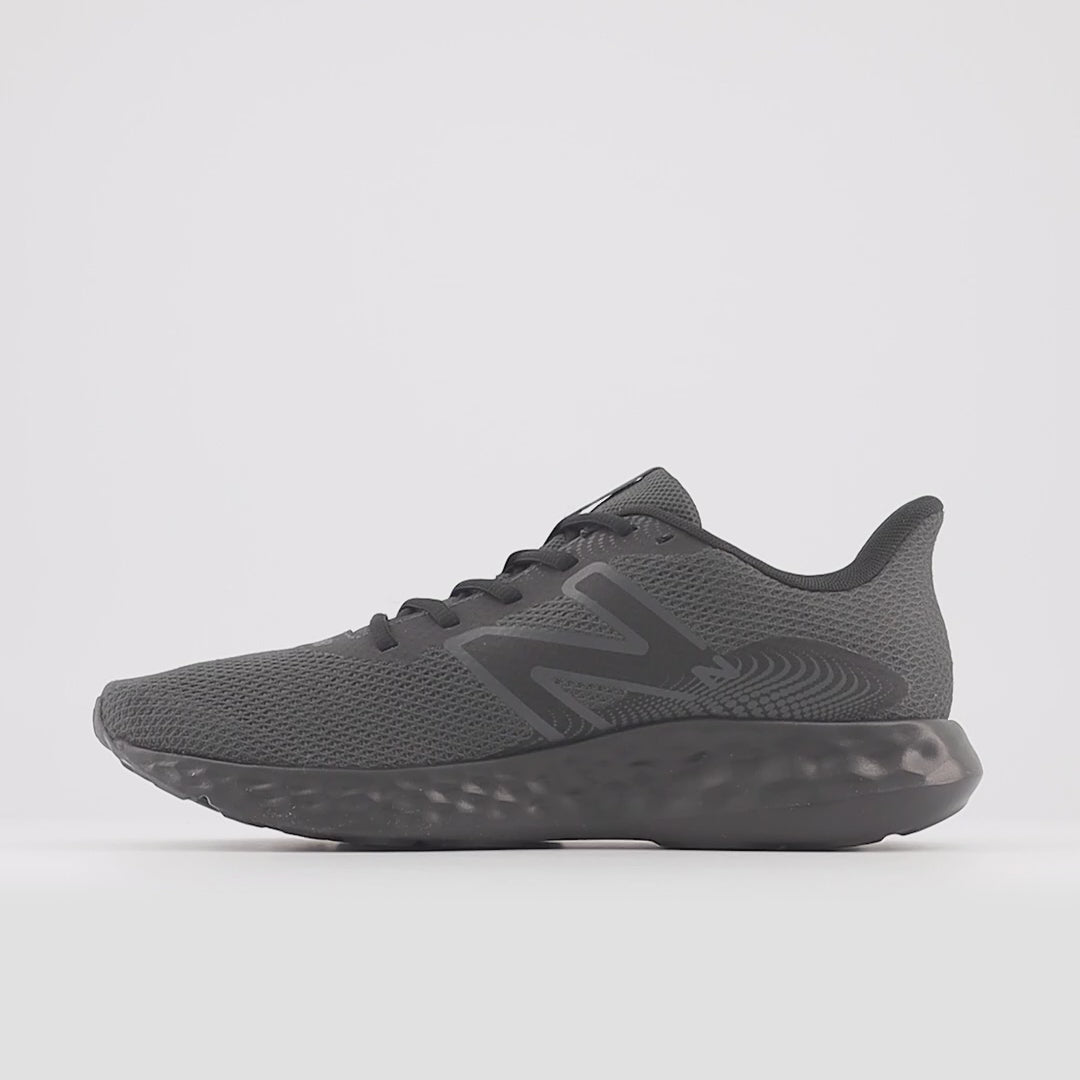 Women's Wide Fit New Balance M411LK3 Walking and Running Trainers - Black in Black - Image 3