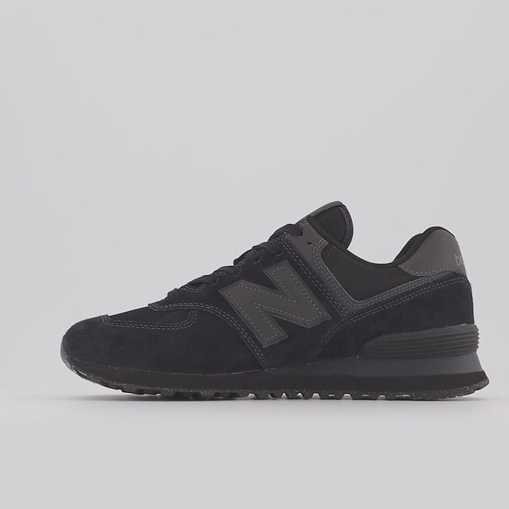 Men's Wide Fit New Balance ML574EVE Walking/Running Trainers - Exclusive - Black