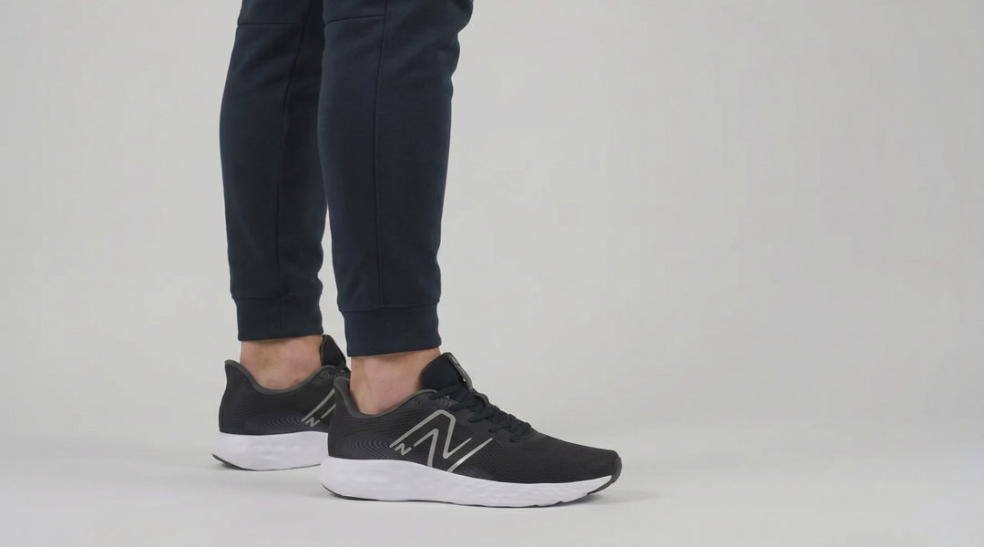 Men's Wide Fit New Balance M411LB3 Walking and Running Trainers - Black/White in Black/White - Image 7