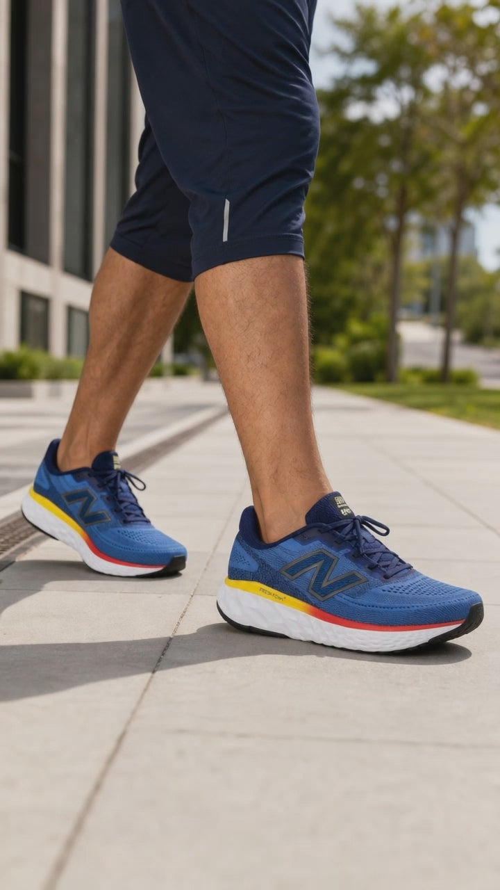 Men's Wide Fit New Balance MEVOZLH4 Walking Trainers - Fresh Foam in Blue/White - Image 1