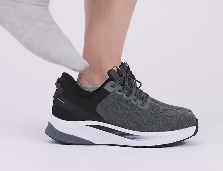Men's Wide Fit Orthofeet 20017 Tilos Hands-free Trainers in Grey - Image 1