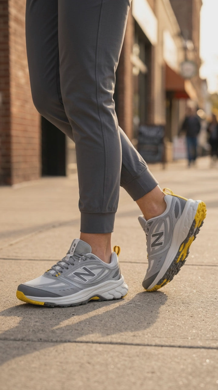 Womens Wide Fit New Balance M4105G0 Fresh Foam Trail Trainers in Grey - Image 1