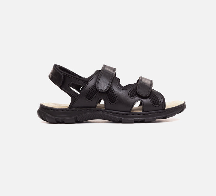 Mens Wide Fit Sandals Ashley Sandals by Tredd Well - Black in Black - Image 1