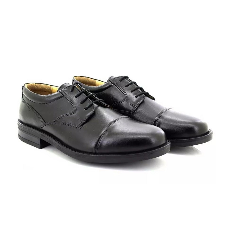 Men's Wide Fit Roamers M247A Shoes in Black Leather - Image 4
