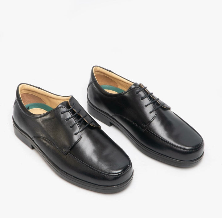Mens Wide Fit Roamers Marlow M409A Shoes in Black - Image 1