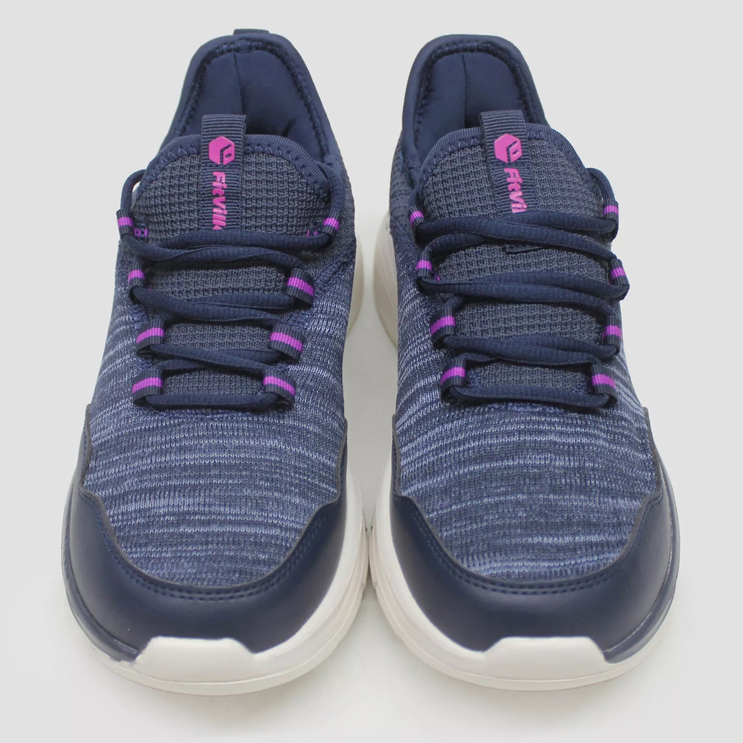 Womens Wide Fit FitVille Cloud Wanderer V7 Walking Trainers in Navy Blue - Image 4
