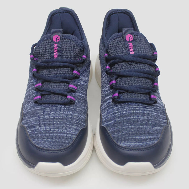 Womens Wide Fit FitVille Cloud Wanderer V7 Walking Trainers in Navy Blue - Image 1