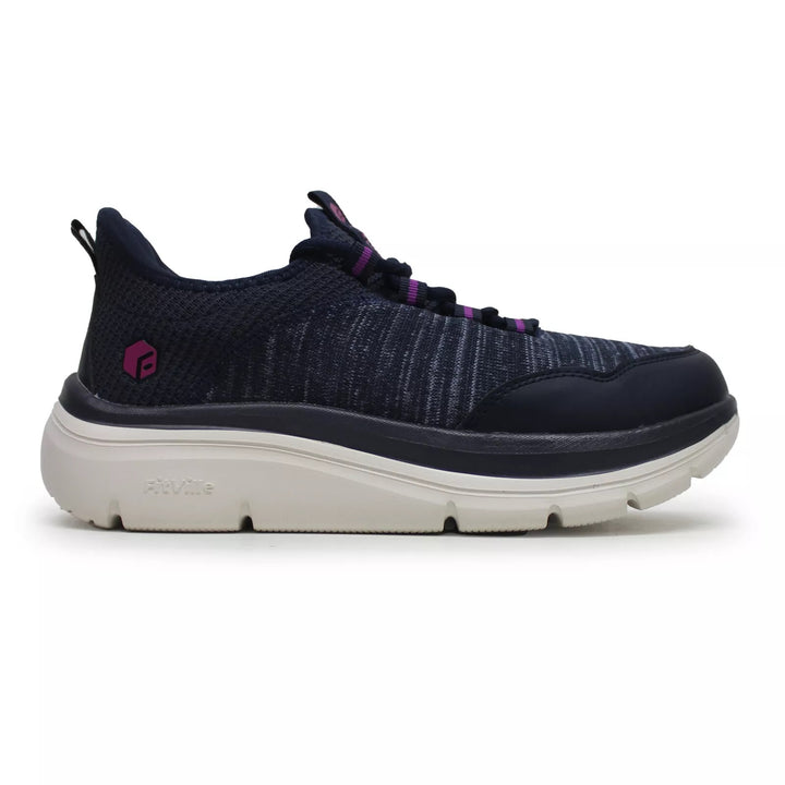 Womens Wide Fit FitVille Cloud Wanderer V7 Walking Trainers in Navy Blue - Image 1