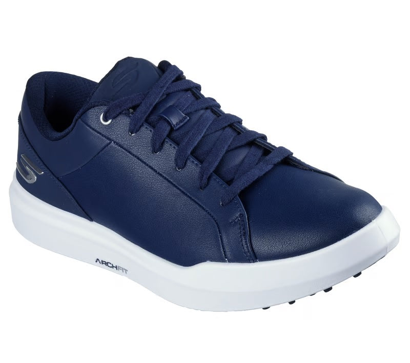 Men's Relaxed Fit Skechers 214128 Go Golf Drive 6 Waterproof Trainers in Black/White - Image 9