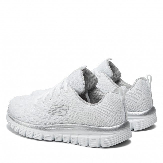 Womens Wide Fit Skechers 12615 Walking Trainers in Charcoal/Green - Image 13