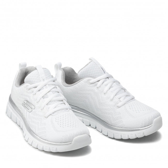 Womens Wide Fit Skechers 12615 Walking Trainers in Charcoal/Green - Image 11