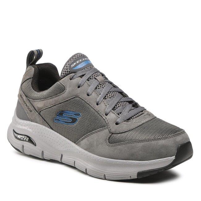 Men's Wide Fit Skechers 232500 Render Arch Fit Walking Trainers in Charcoal - Image 1