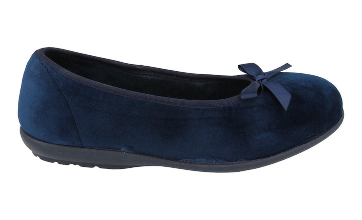 Womens Wide Fit DB Thetford Slippers in Black - Image 1