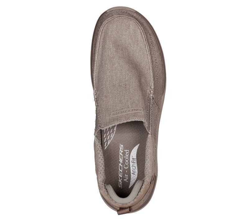 Men's Wide Fit Skechers Melo - Port Bow 204605 Arch Fit Trainers in Taupe - Image 4