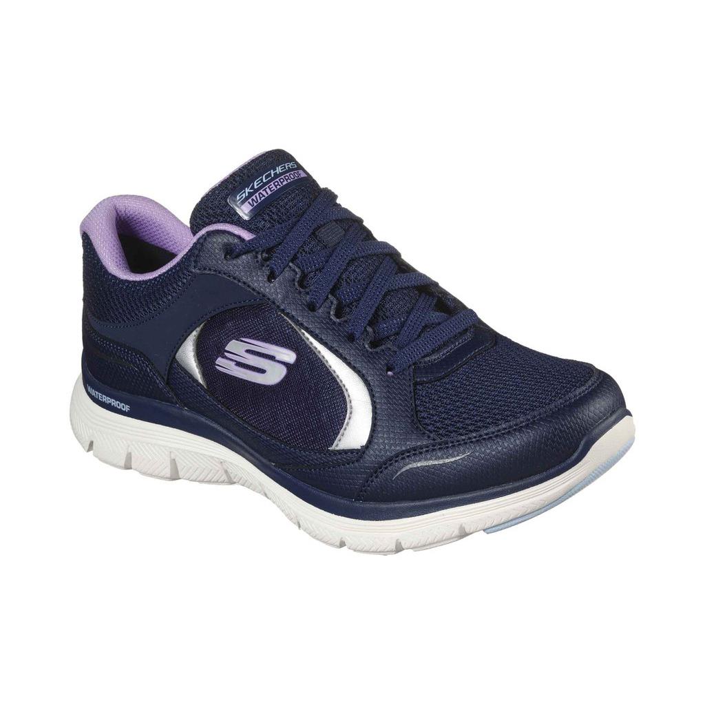 Womens Wide Fit Skechers Flex Appeal 4.0 - 149299 Walking Trainers in Grey/Multi - Image 7