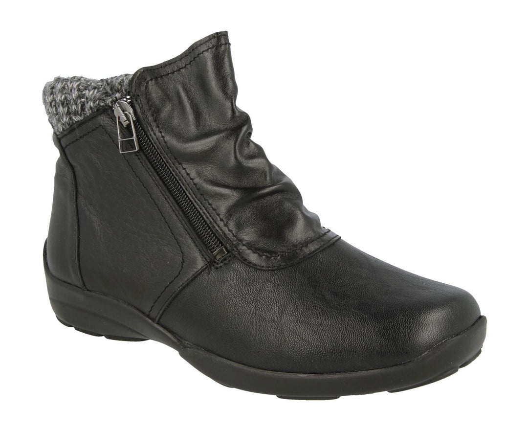 Womens Wide Fit DB Stoke Boots in Black / Stretch - Image 3