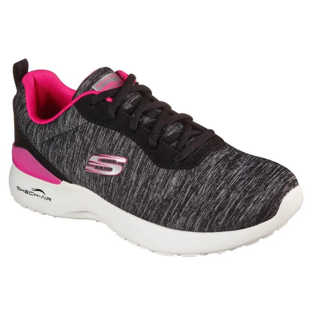 Womens Wide Fit Skechers Paradise Waves 149344 Walking Trainers in Black/Hot Pink - Image 3