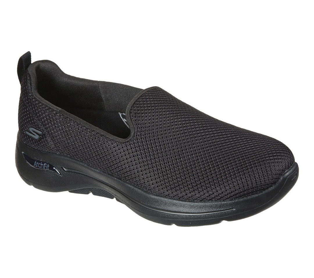 Womens Wide Fit Skechers Grateful 124401 Arch Fit Walking Trainers in Black - Image 3