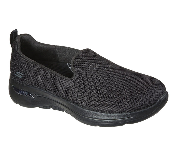 Womens Wide Fit Skechers Grateful 124401 Arch Fit Walking Trainers in Black - Image 1