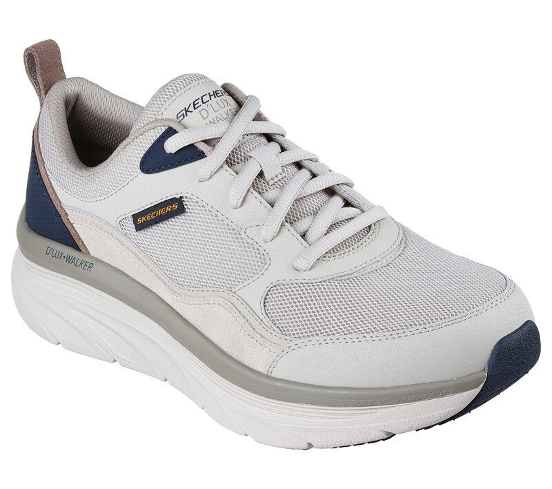 Men's Relaxed Fit Skechers 232363 New Moment D'lux Walker Trainers in Taupe/Navy - Image 3