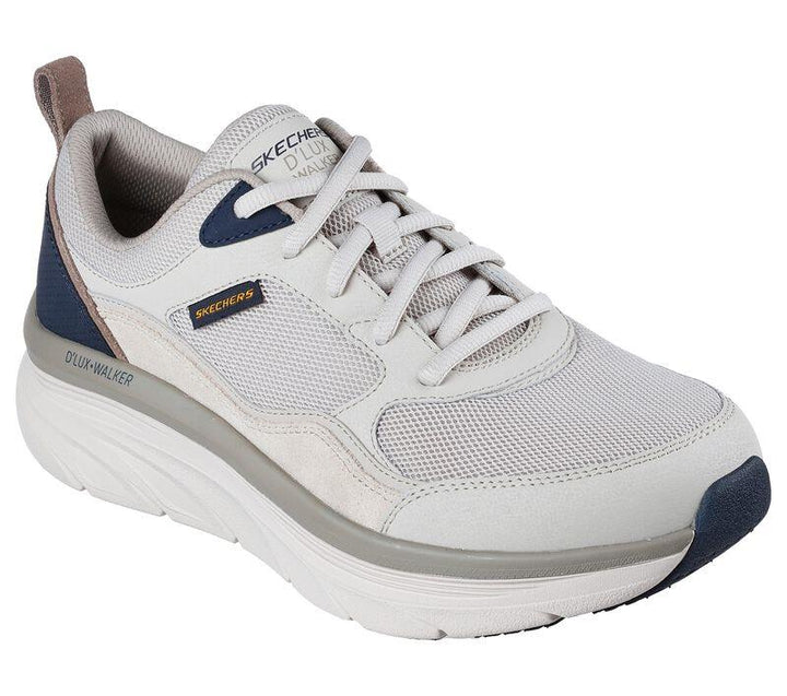 Men's Relaxed Fit Skechers 232363 New Moment D'lux Walker Trainers in Taupe/Navy - Image 1