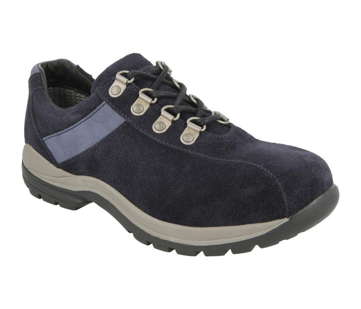 Womens Wide Fit DB Wyoming Walking Trainers in Black Suede - Image 1