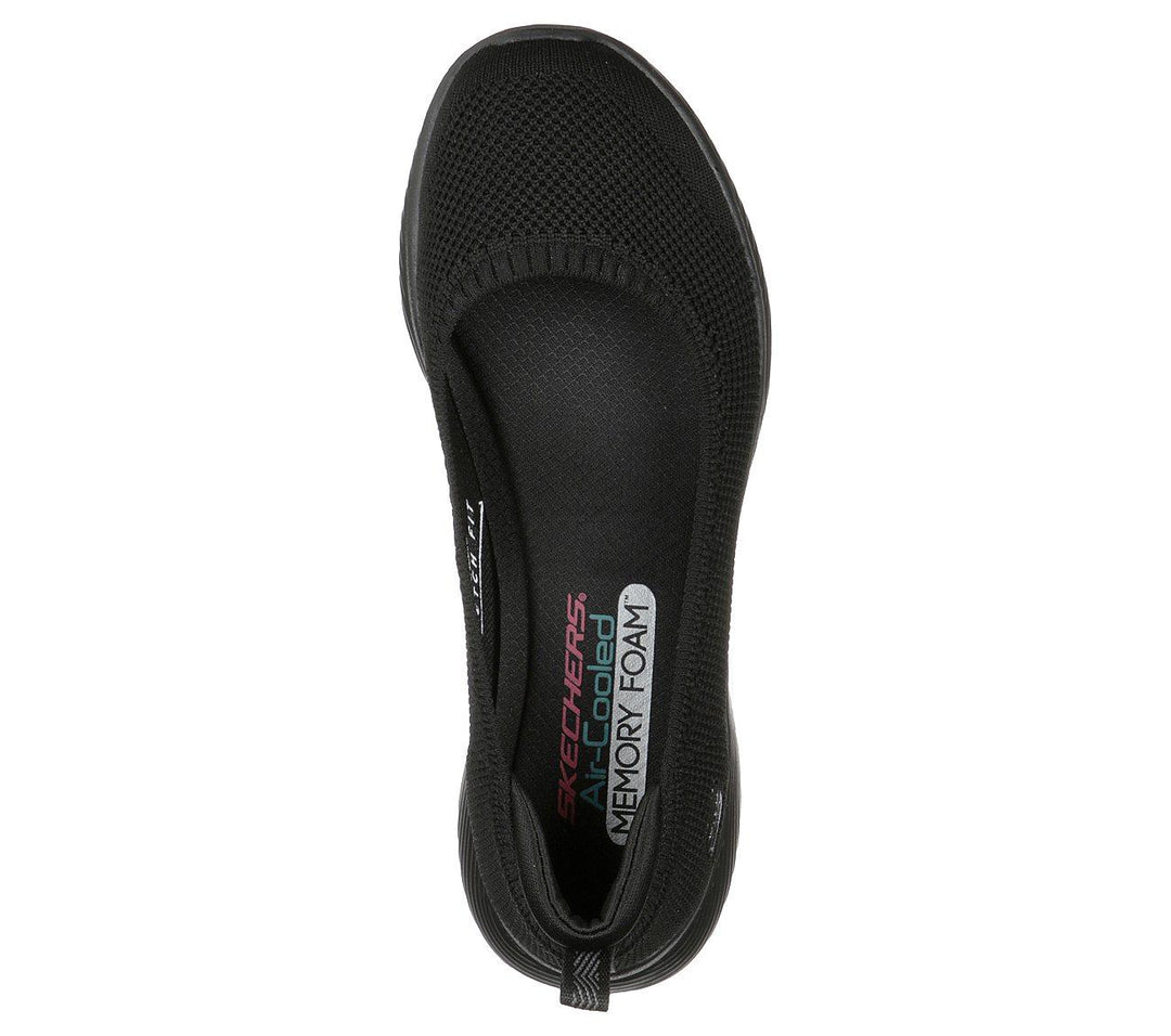 Womens Wide Fit Skechers Microburst 104134 Walking Slip On Shoes in Black - Image 5