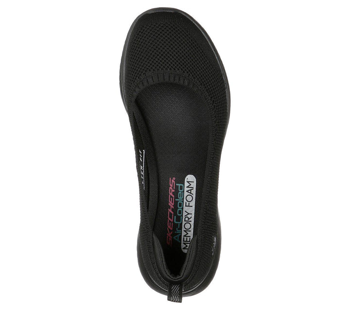 Womens Wide Fit Skechers Microburst 104134 Walking Slip On Shoes in Black - Image 1