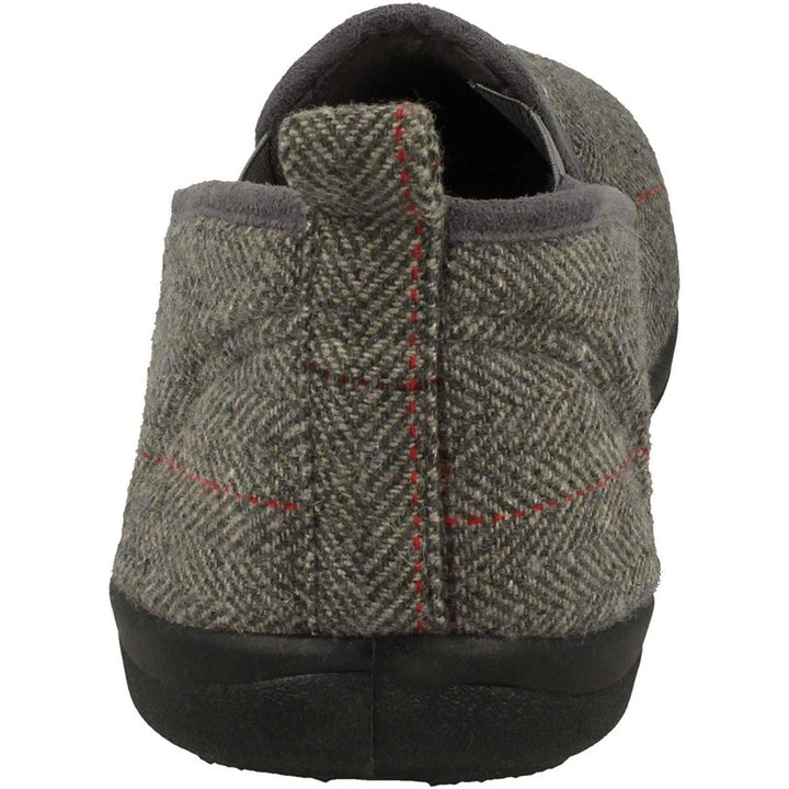 Mens Wide Fit Padders Huntsman Slippers in Grey Combi - Image 1