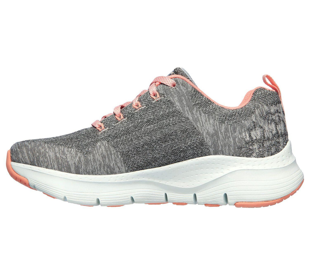 Womens Wide Fit Skechers Comfy Wave 149414 Arch Fit Trainers in Navy/Hot Pink - Image 9