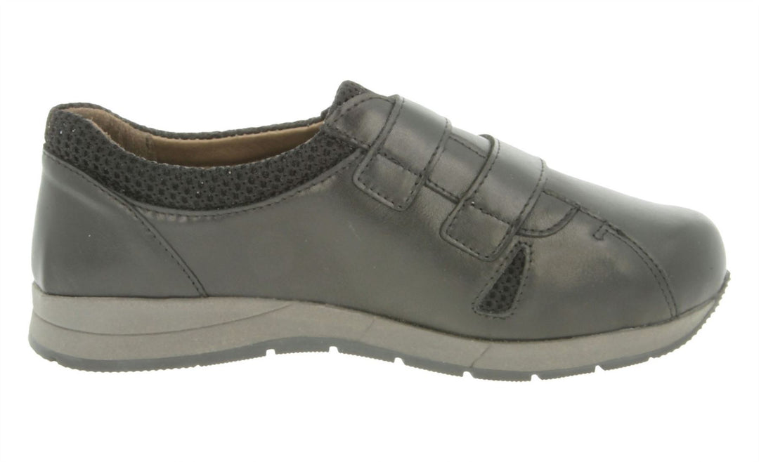 Womens Wide Fit DB Riley Leather Shoes in Black Leather - Image 4