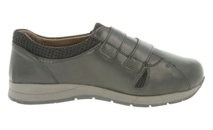 Womens Wide Fit DB Riley Leather Shoes in Black Leather - Image 1